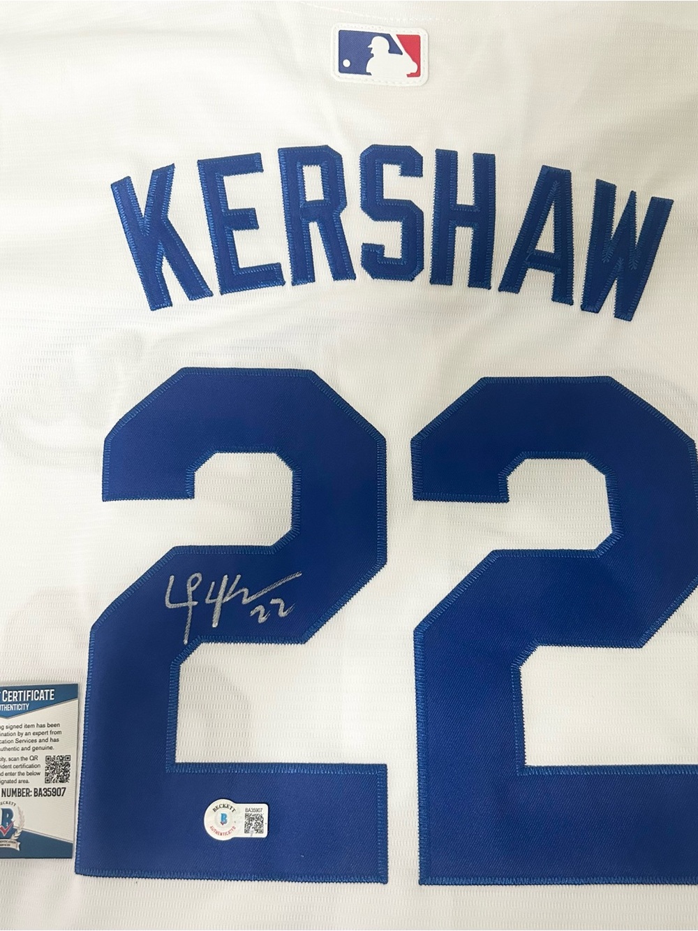 Clayton Kershaw Signed Custom Dodgers Jersey XL NWT Beckett COA